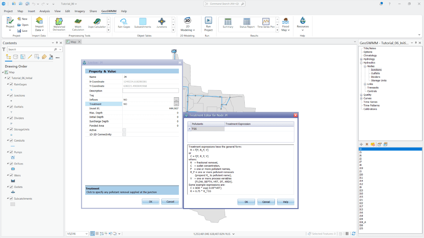 Figure 2.2: Treatment Editor in GeoSWMM