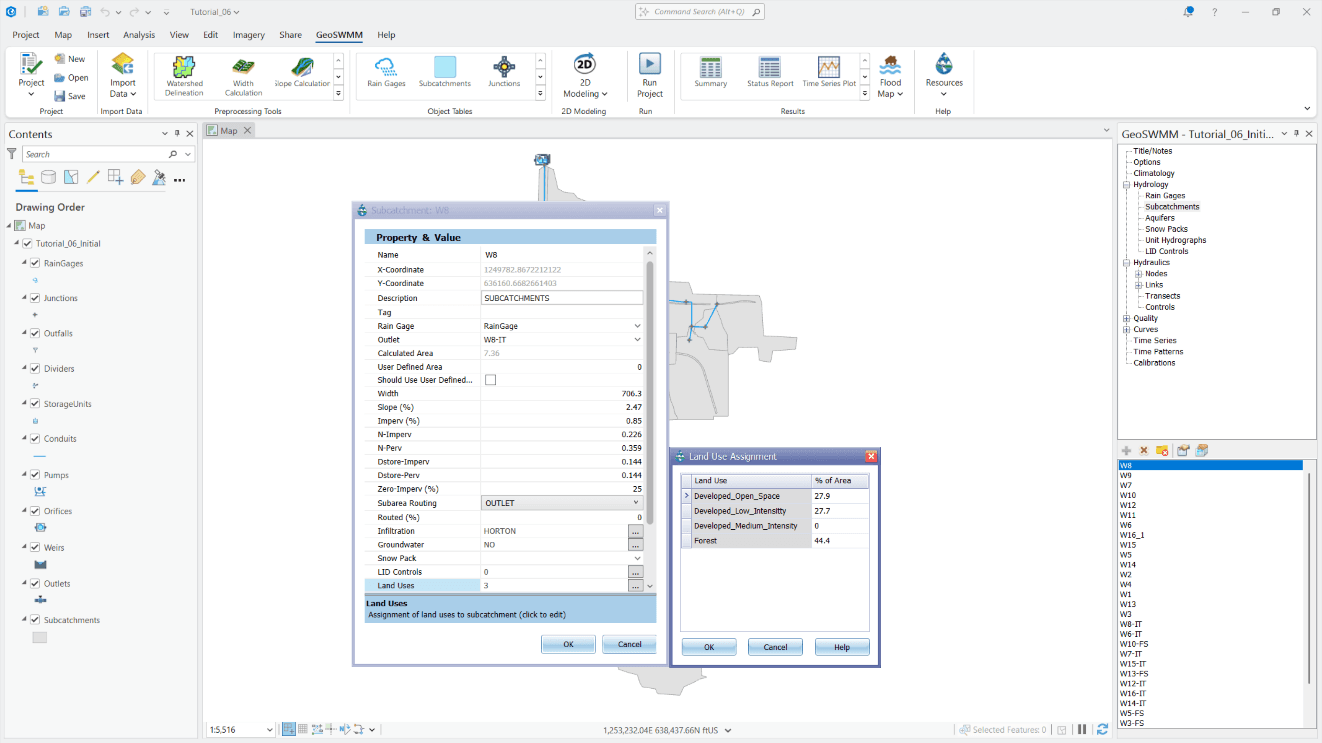 Figure 2.5 Land Use Editor in GeoSWMM