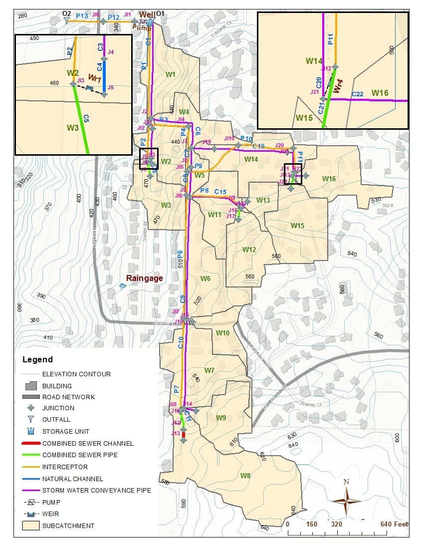 Figure 2.1 : Combined sewer system study area