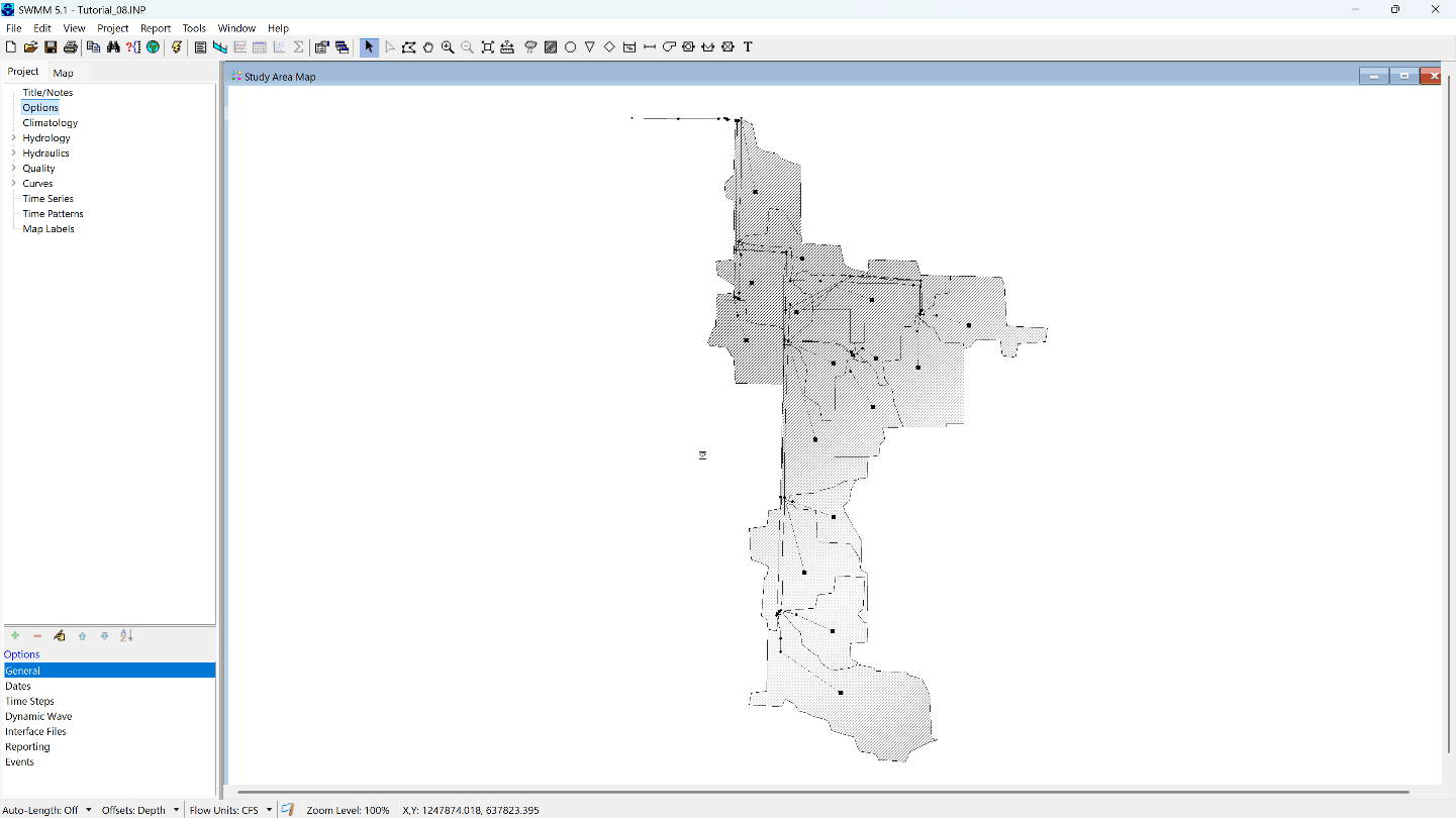 Figure 2.12 : Model Layout in EPASWMM