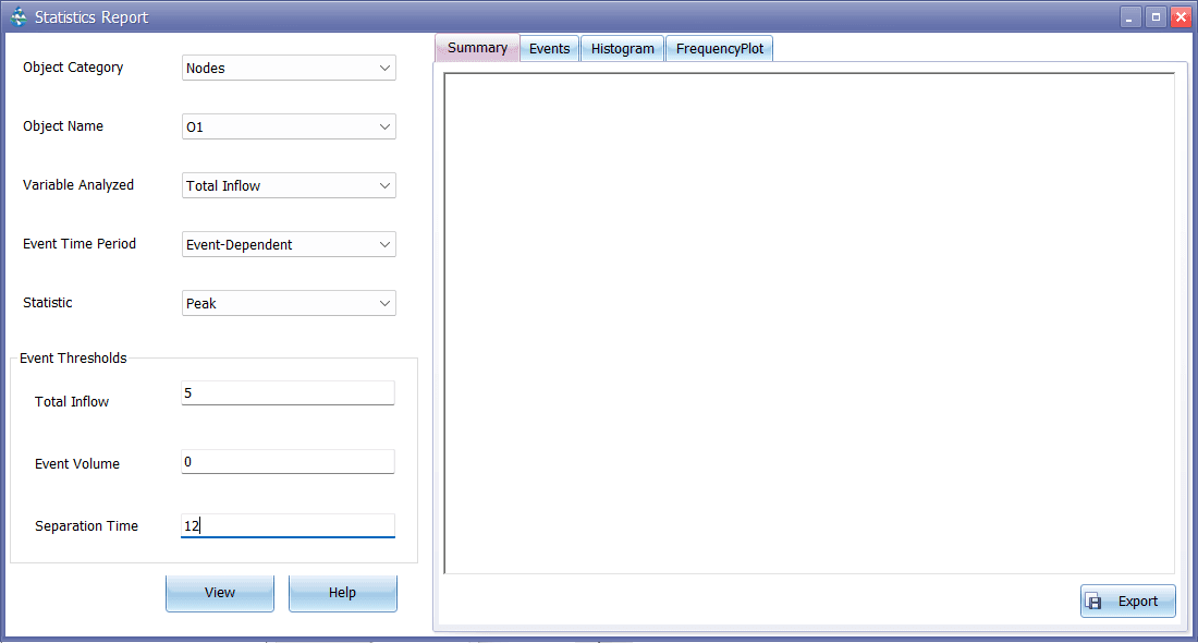 T9_Figure 2.11 : Statistics dialog for analyzing peak pond outflows.png